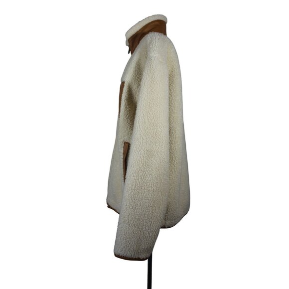 Orvis Stowe Sherpa Jacket Men’s Size Medium Faux Shearling Fleece Zip Front‎ - Picture 2 of 15